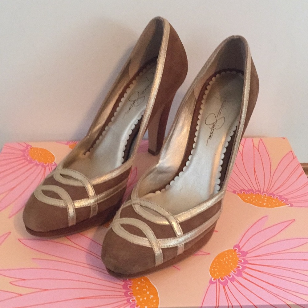 Jessica Simpson suede heels 7.5
